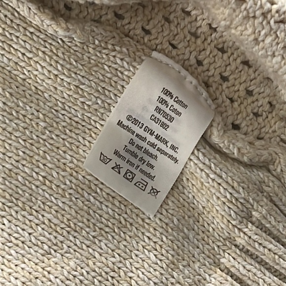 Crazy 8, 7-8 Girls 100% Cotton Ivory Open Short Sleeve Cardigan - Picture 6 of 12